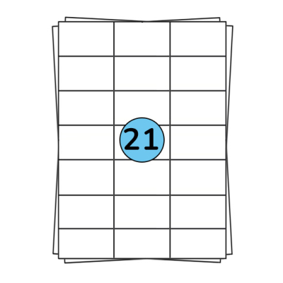 A4 stickervellen 70 x 42 mm, 2.100 labels
