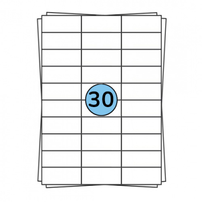 A4 stickervellen 70 x 30 mm, 3.000 labels