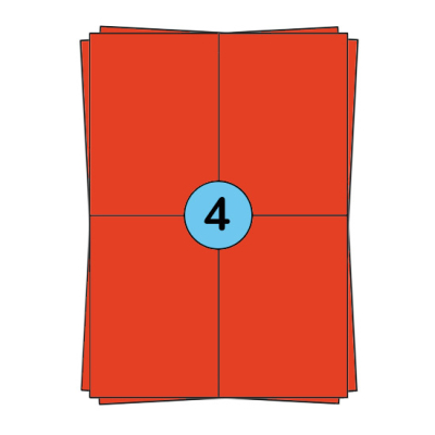 A4 stickervellen 104 x 148 mm, rood, 400 labels