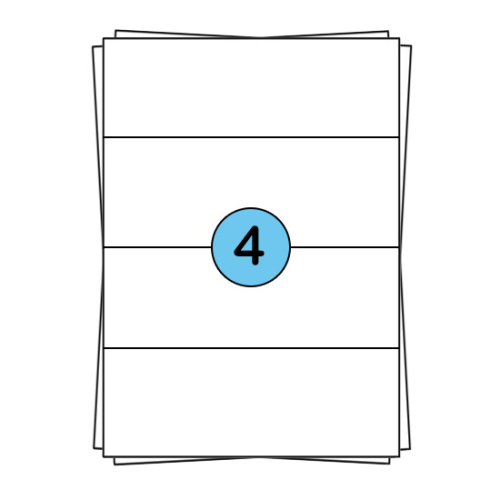 A4 stickervellen 210 x 74,3 mm, 400 labels