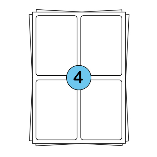 A4 stickervellen 99,1 x 139 mm, 400 labels