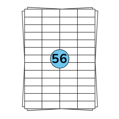 A4 stickervellen 52 x 21 mm, 5.600 labels