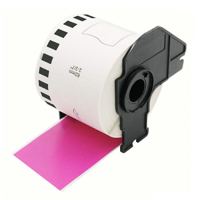 Brother DK-22205 compatible labels roze, 62mm x 30,48m
