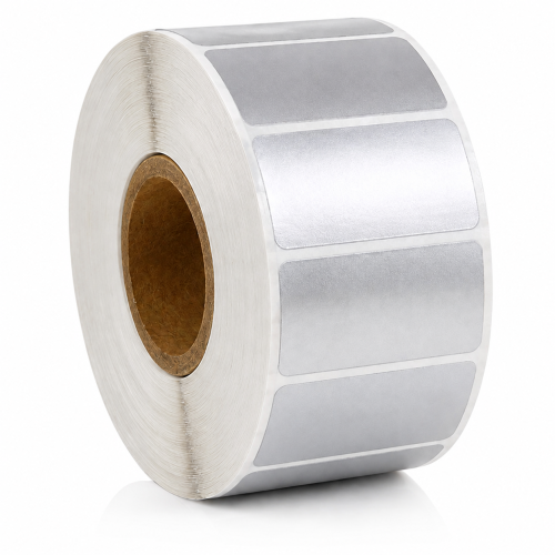 Thermische labels zilver, 51 x 25mm, kunststof, 2580 etiketten, thermisch transfer